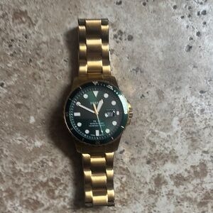 Fossil Gold Watch with Green Dial